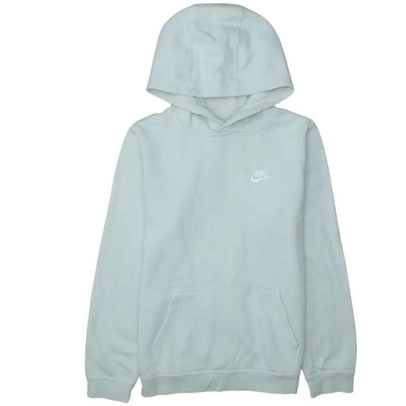 Nike Light Beige Hoodie Women’s XLarge Printed Swoosh Logo Front Pocket Pullover Sweatshirt sold by Vintage Club