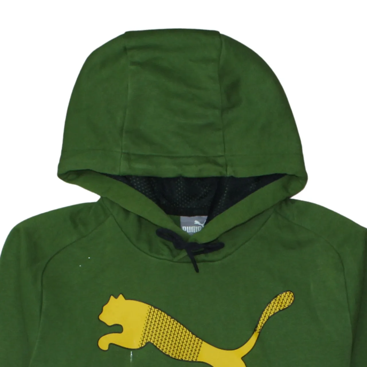 Puma Green Hoodie Men’s Small Printed Big Cat Logo Fleece Pullover Sweatshirt sold by Vintage Club product image thumbnail 3