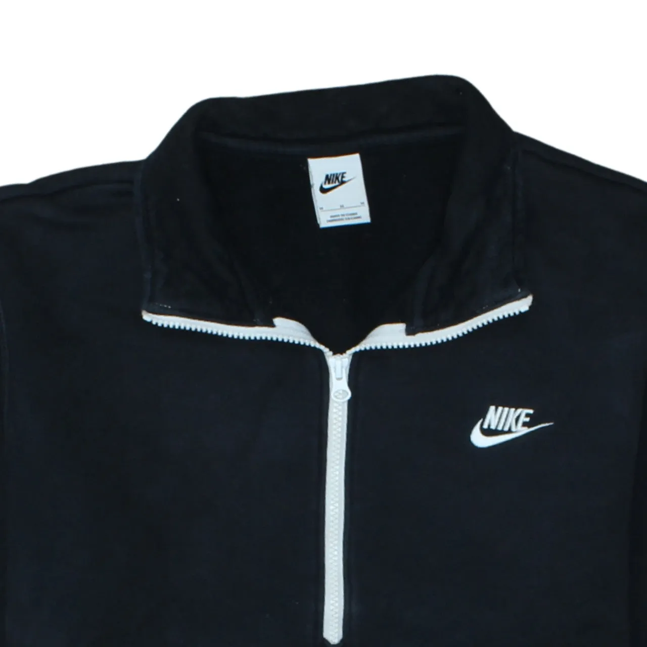Nike Black Quarter Zip Sweatshirt Men's Medium Embroidered Swoosh Fleece Pullover Top sold by Vintage Club product image thumbnail 3