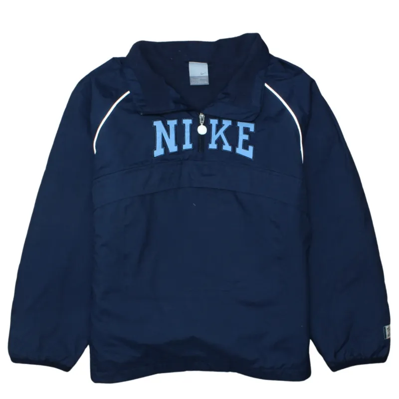 Nike Navy Blue Windbreaker Women’s Large Half Zip Embroidered Logo Oregon Pullover Jacket sold by Vintage Club