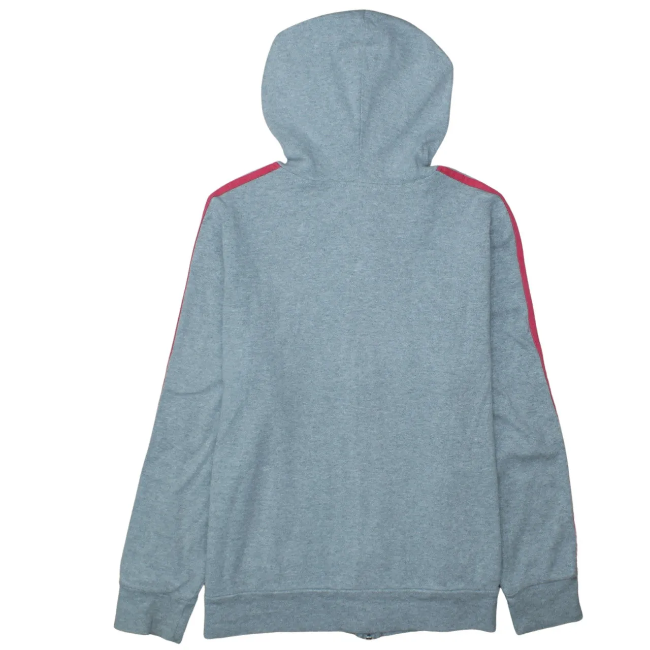 Adidas Grey Full Zip Hoodie Women’s XLarge Pink Three Stripe Sleeves Embroidered Logo Top sold by Vintage Club product image thumbnail 2