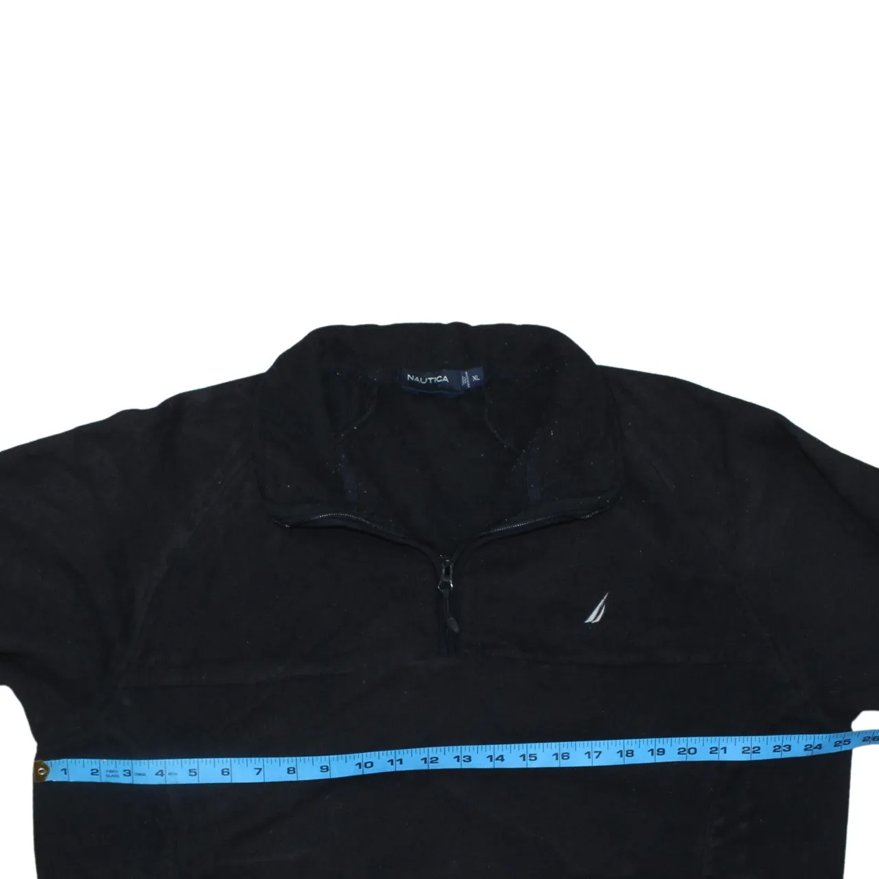 Nautica Black Fleece Jumper Men’s XLarge Quarter Zip Embroidered Logo Pullover Top sold by Vintage Club product image thumbnail 5