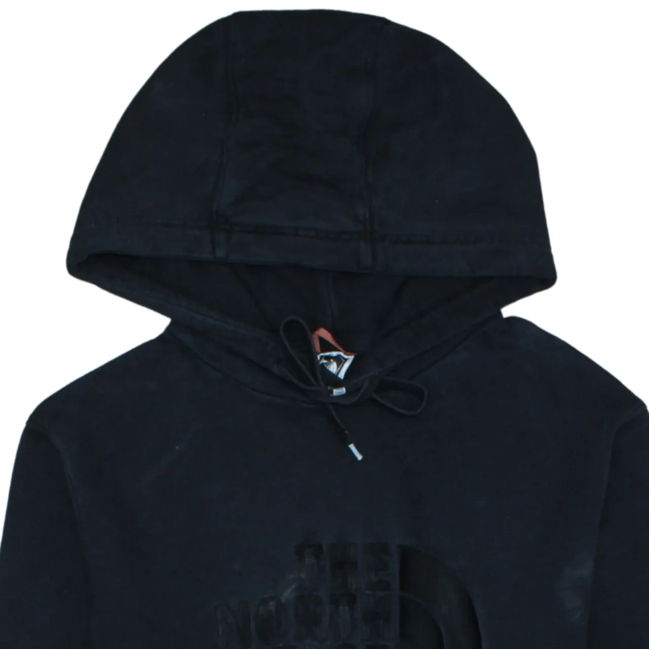 The North Face Black Hoodie Men's Small Embossed Front Logo Drawstring Pullover Sweatshirt sold by Vintage Club product image thumbnail 3