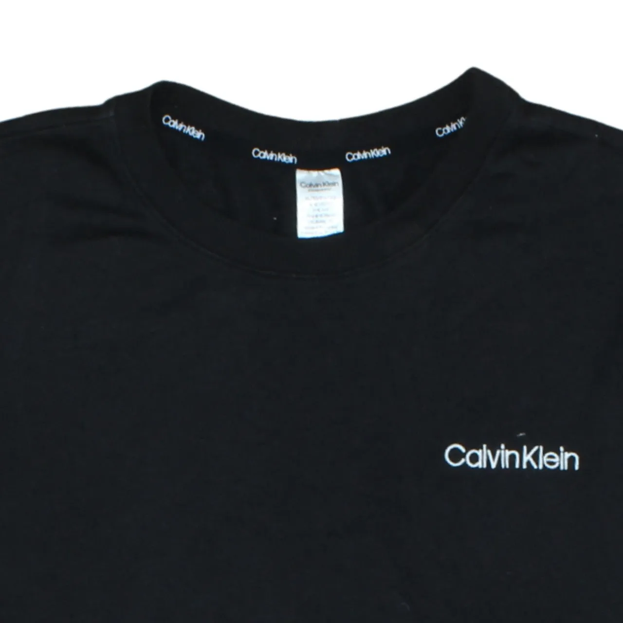 Calvin Klein Black Sweatshirt Men's XLarge Embroidered Chest Logo Ribbed Cuffs Crewneck Pullover sold by Vintage Club product image thumbnail 3