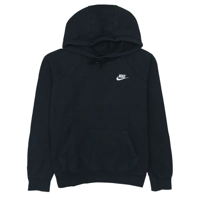 Nike Black Hoodie Men's Small Embroidered Swoosh Logo Front Pocket Pullover Sweatshirt sold by Vintage Club
