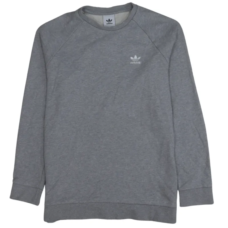 Adidas Grey Sweatshirt Men's Medium Trefoil Embroidered Logo Crewneck Pullover Top sold by Vintage Club