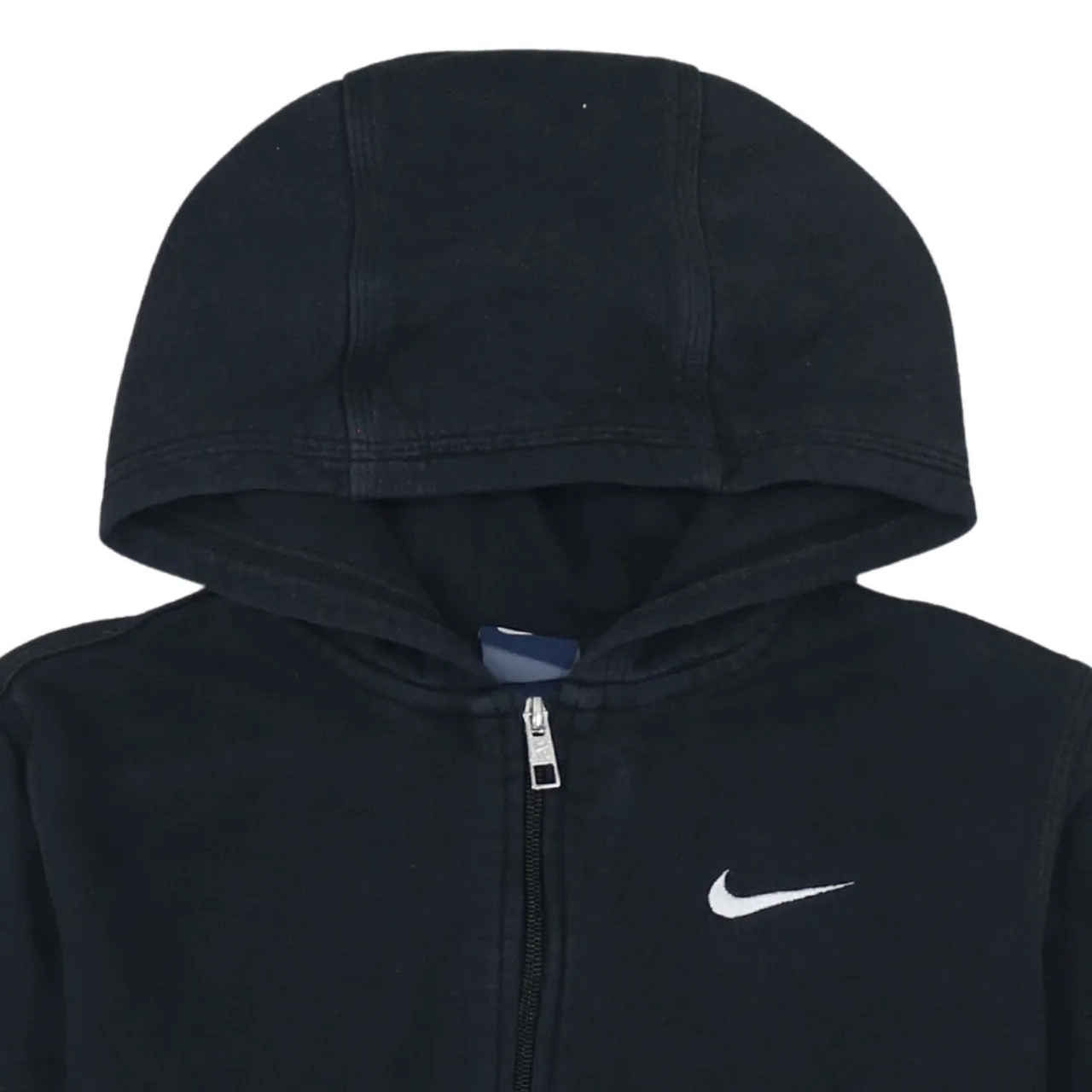 Nike Black Zip Hoodie Women’s XLarge Embroidered Swoosh Split Pocket Fleece Sweatshirt sold by Vintage Club product image thumbnail 3