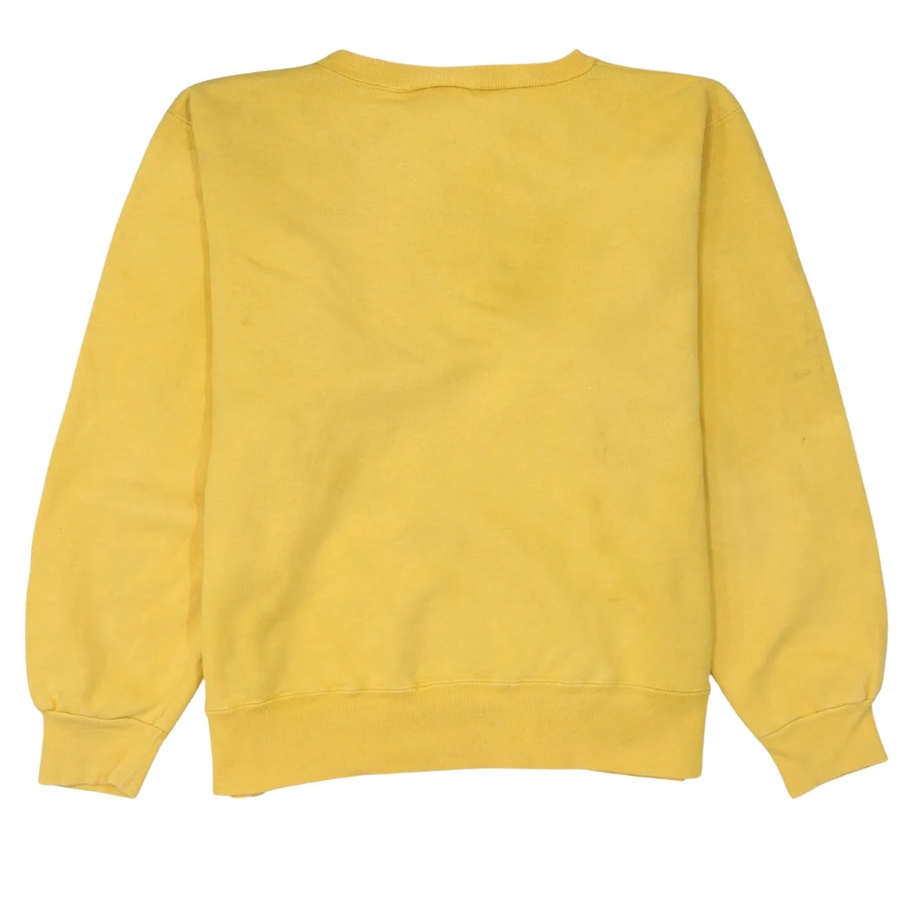 Champion Yellow Sweatshirt Men's Large Embroidered Chest Logo Ribbed Cuffs Pullover Fleece Top sold by Vintage Club product image thumbnail 2