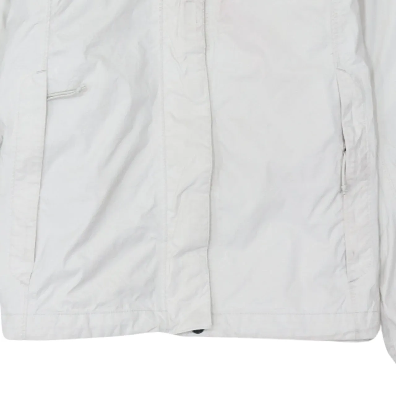 The North Face Off White Hooded Jacket Women’s Medium Embroidered Logo Zip Pockets Windbreaker sold by Vintage Club product image thumbnail 4