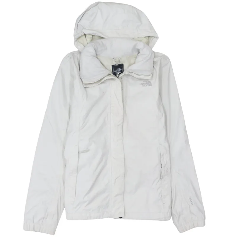The North Face Off White Hooded Jacket Women’s Medium Embroidered Logo Zip Pockets Windbreaker sold by Vintage Club