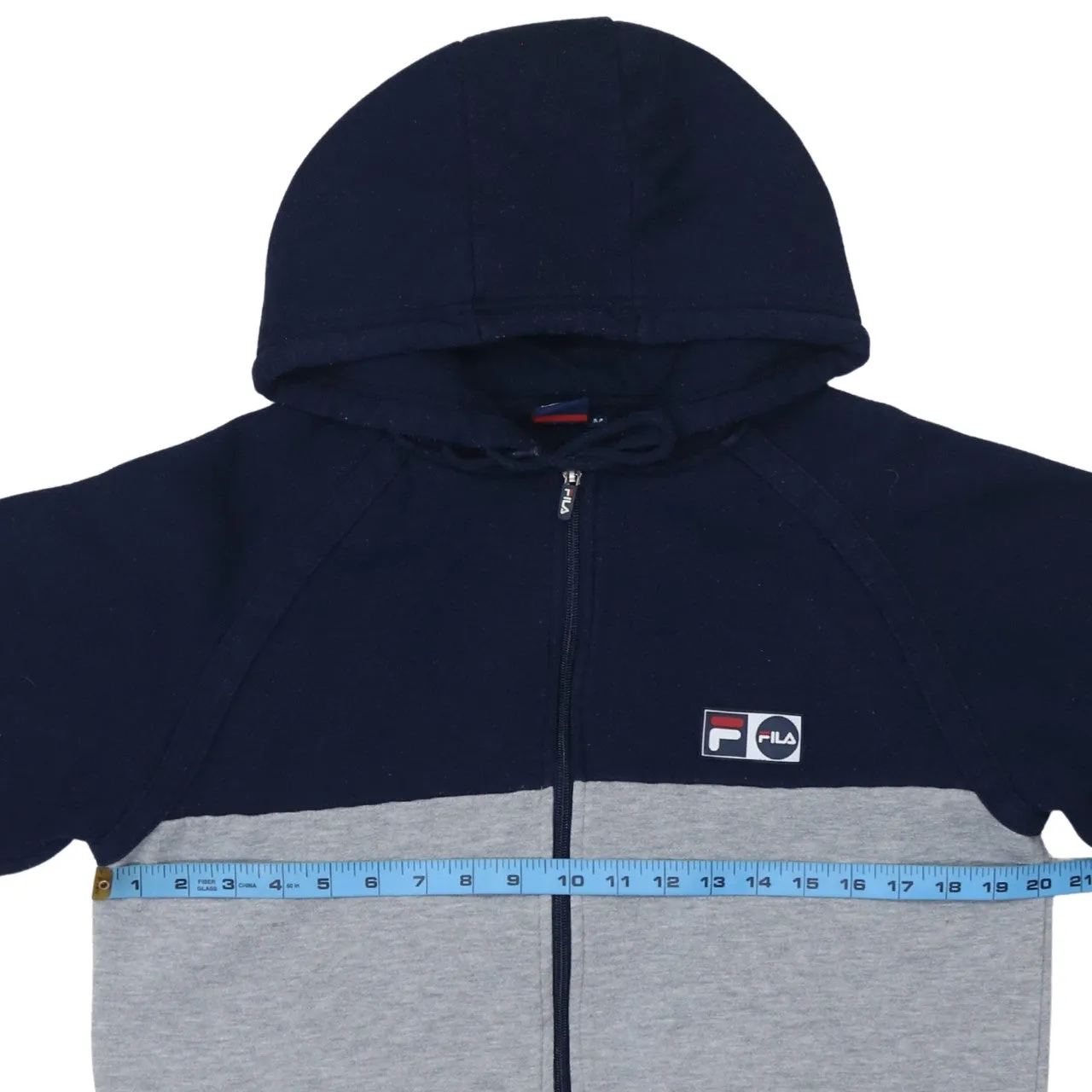 Fila Navy Grey Hoodie Women’s Medium Full Zip Embroidered Chest Logo Pockets Sweatshirt sold by Vintage Club product image thumbnail 5