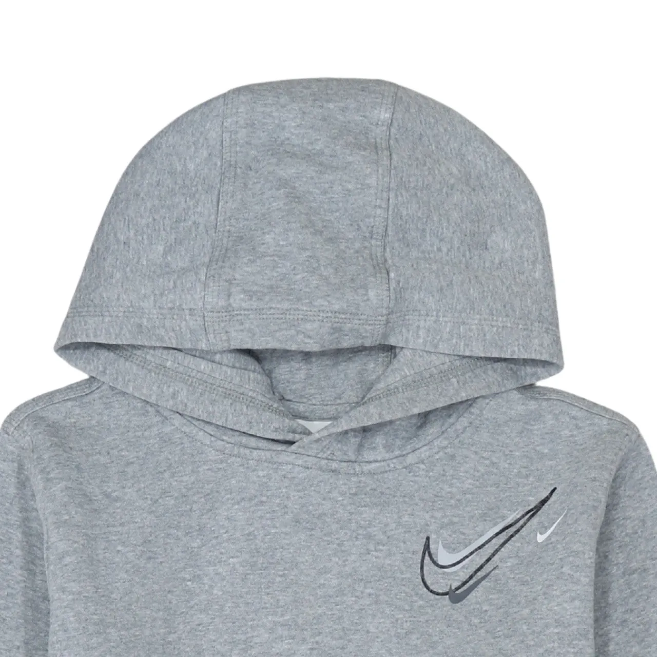 Nike Grey Hoodie Women’s XLarge Printed Swoosh Logo Front Pocket Pullover Sweatshirt sold by Vintage Club product image thumbnail 3