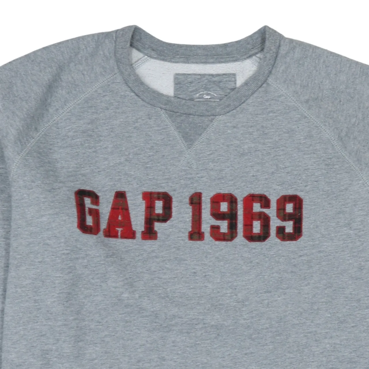 Gap Grey Sweatshirt Men's Large Printed GAP 1969 Logo Raglan Sleeves Pullover Fleece Top sold by Vintage Club product image thumbnail 3