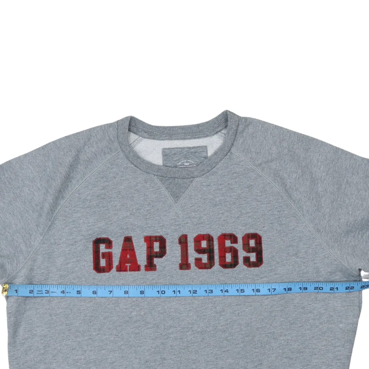 Gap Grey Sweatshirt Men's Large Printed GAP 1969 Logo Raglan Sleeves Pullover Fleece Top sold by Vintage Club product image thumbnail 5