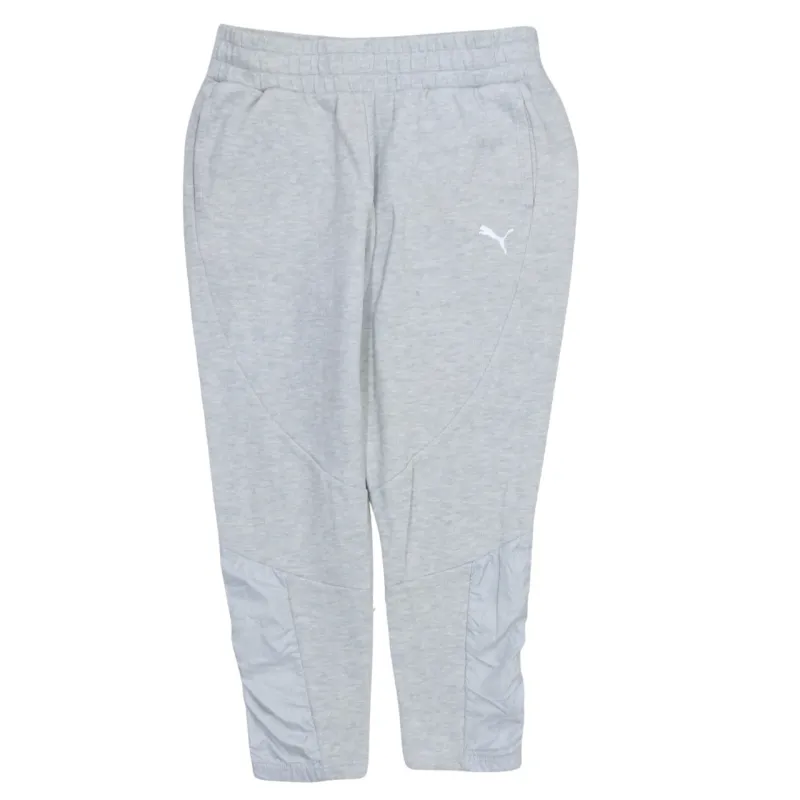 Puma Light Grey Joggers Women’s Medium Elasticated Waist Piped Panels Printed Logo Sweatpants sold by Vintage Club