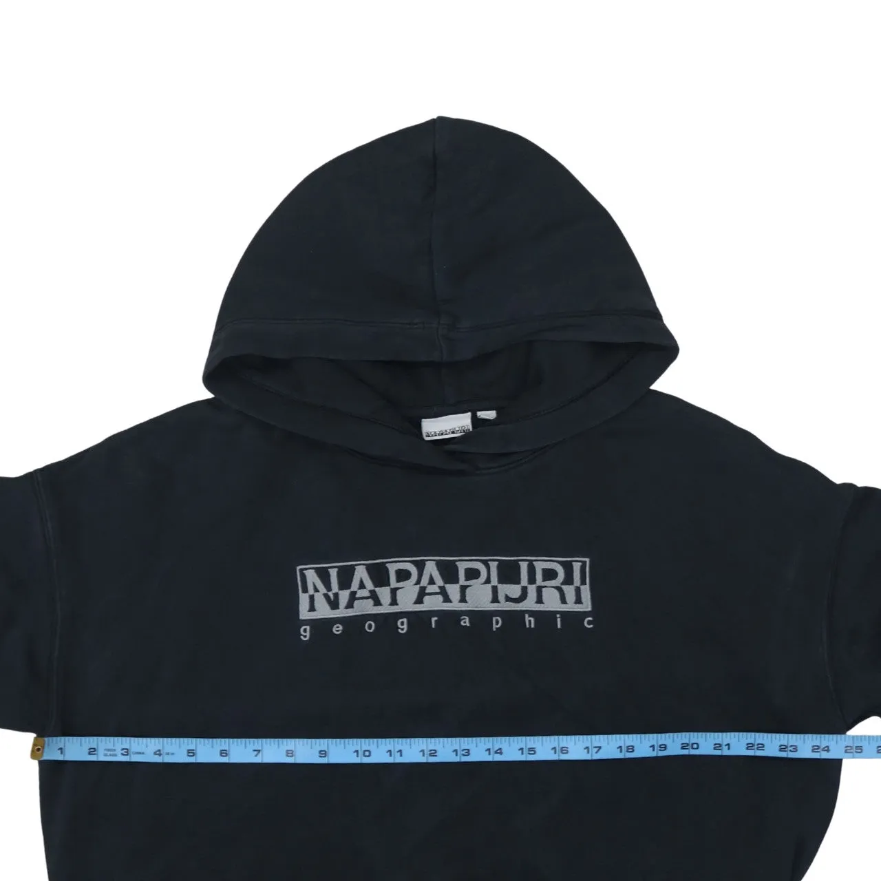 Napapijri Black Hoodie Men's Large Printed Logo Pullover Fleece Casual Sweatshirt sold by Vintage Club product image thumbnail 5