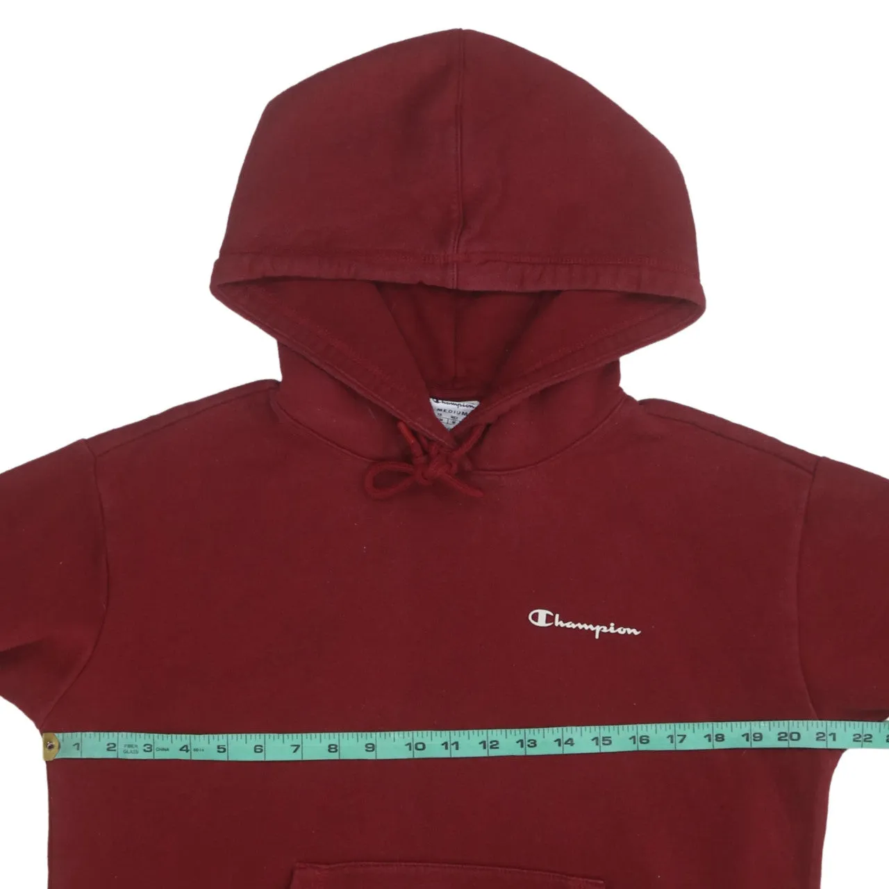 Champion Burgundy Red Hoodie Men's Medium Embroidered Logo Front Pocket Pullover Sweatshirt sold by Vintage Club product image thumbnail 5