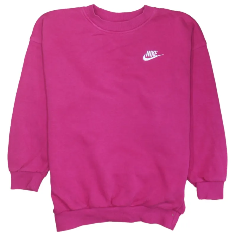 Nike Bright Pink Sweatshirt Men's Small Embroidered Swoosh Logo Crewneck Pullover Jumper sold by Vintage Club