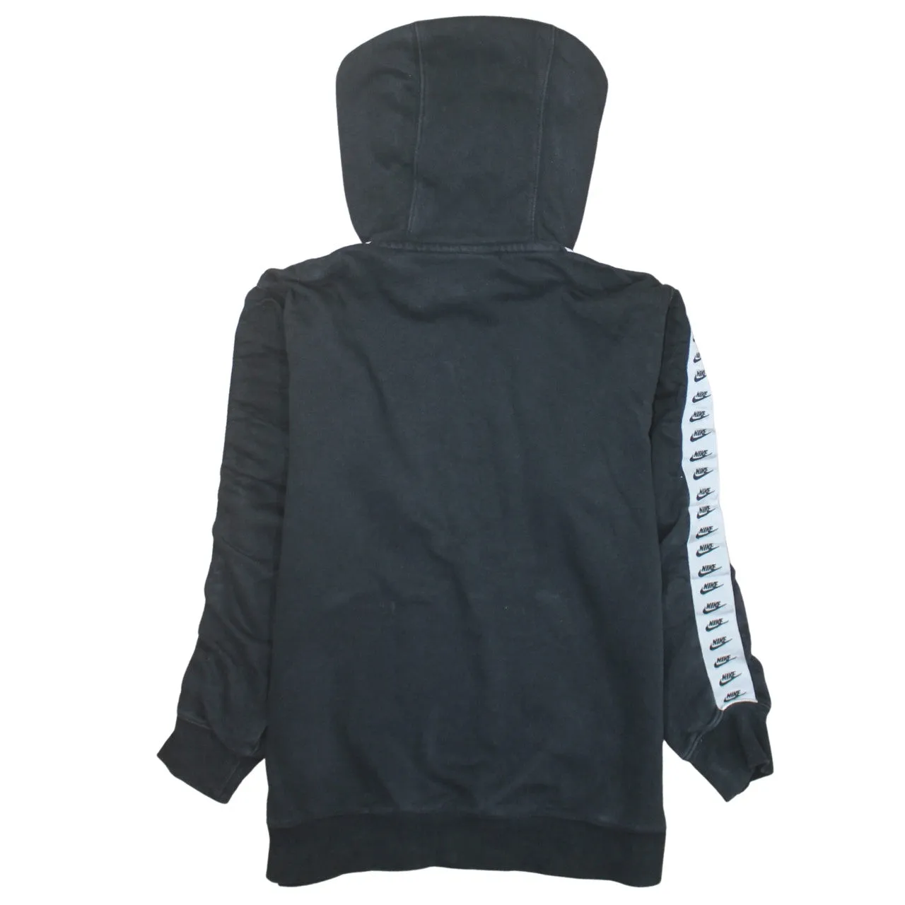 Nike Black Hoodie Men’s Small Embroidered Chest Logo Branded Sleeve Tape Pullover Sweatshirt sold by Vintage Club product image thumbnail 2