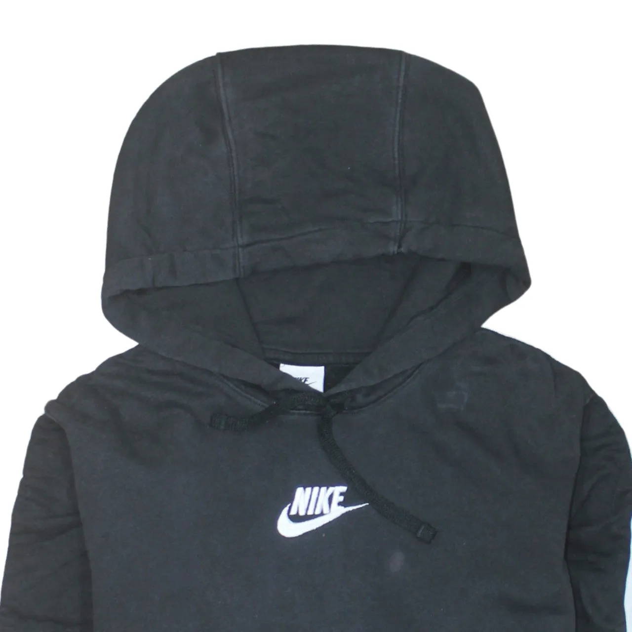 Nike Black Hoodie Men’s Small Embroidered Chest Logo Branded Sleeve Tape Pullover Sweatshirt sold by Vintage Club product image thumbnail 3