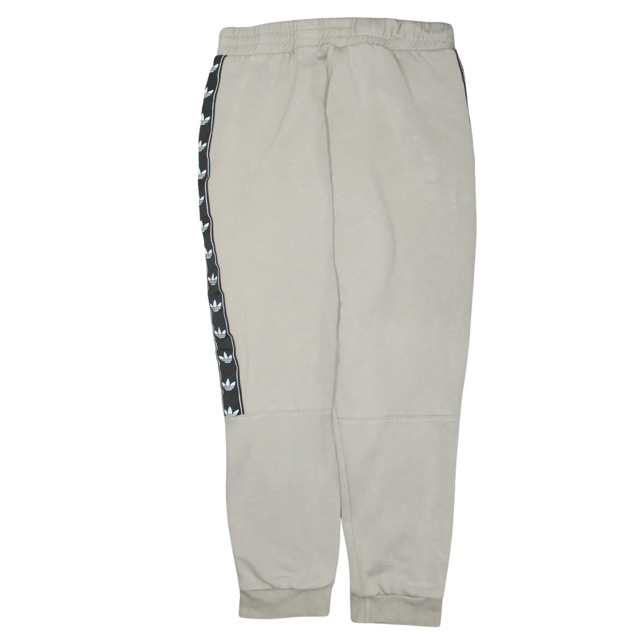 Adidas Beige Cream Joggers Men's Large Trefoil Tape Side Stripes Zip Pockets Sweatpants sold by Vintage Club product image thumbnail 2
