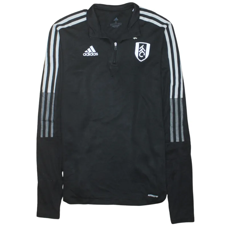 Adidas Black Quarter Zip Sweatshirt Women’s Small Fulham FC Crest Three Stripe Training Top made by Adidas