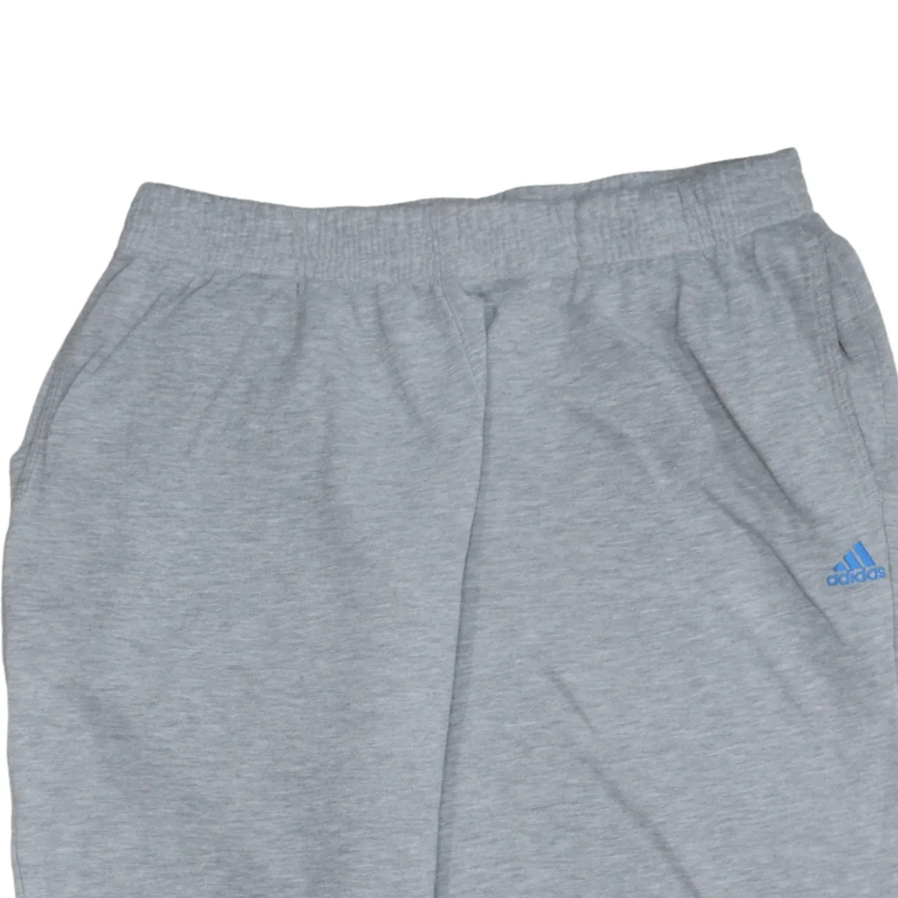 Adidas Light Grey Joggers Men’s XLarge Elasticated Cuffs Blue Printed Logo Sweatpants sold by Vintage Club product image thumbnail 3