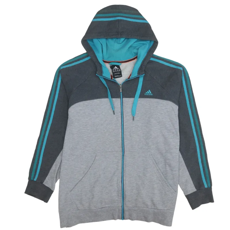 Adidas 90's Striped Sleeve Full Zip Up Hoodie XLarge Grey sold by Vintage Club