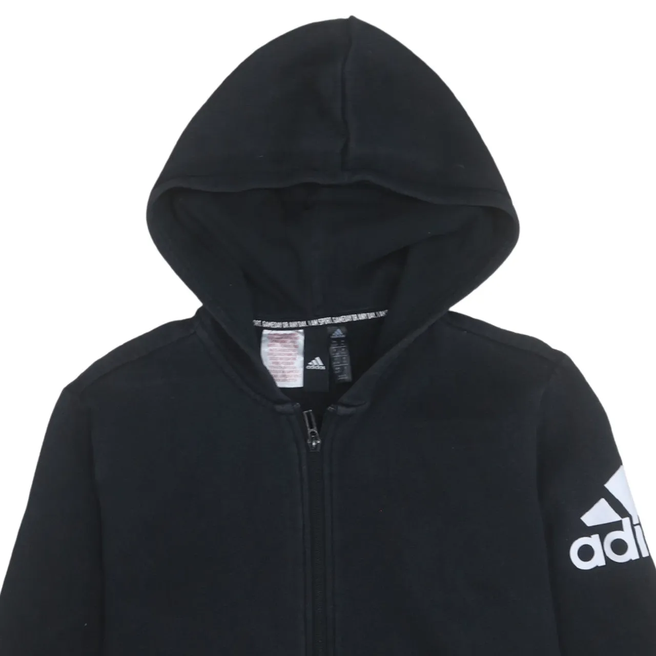 Adidas 90's Drawstring Pockets Full Zip Up Hoodie XLarge Black sold by Vintage Club product image thumbnail 3