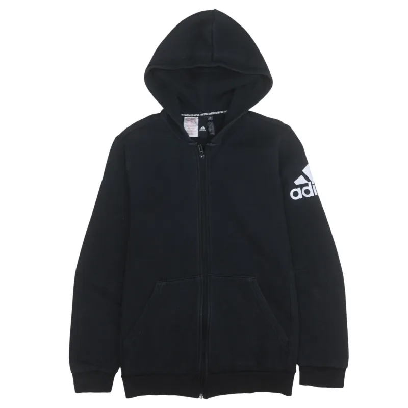 Adidas 90's Drawstring Pockets Full Zip Up Hoodie XLarge Black sold by Vintage Club