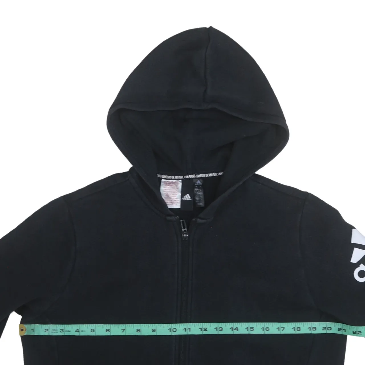 Adidas 90's Drawstring Pockets Full Zip Up Hoodie XLarge Black sold by Vintage Club product image thumbnail 5