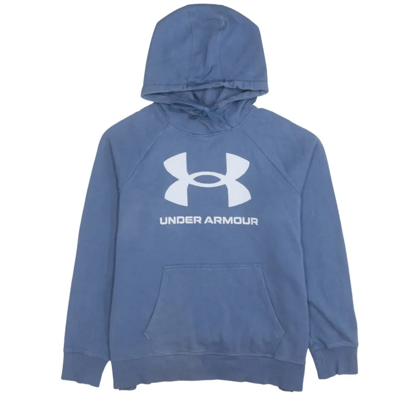Under Armour Blue Hoodie Women's XLarge Printed Logo Front Pocket Fleece Sweatshirt made by Under Armour