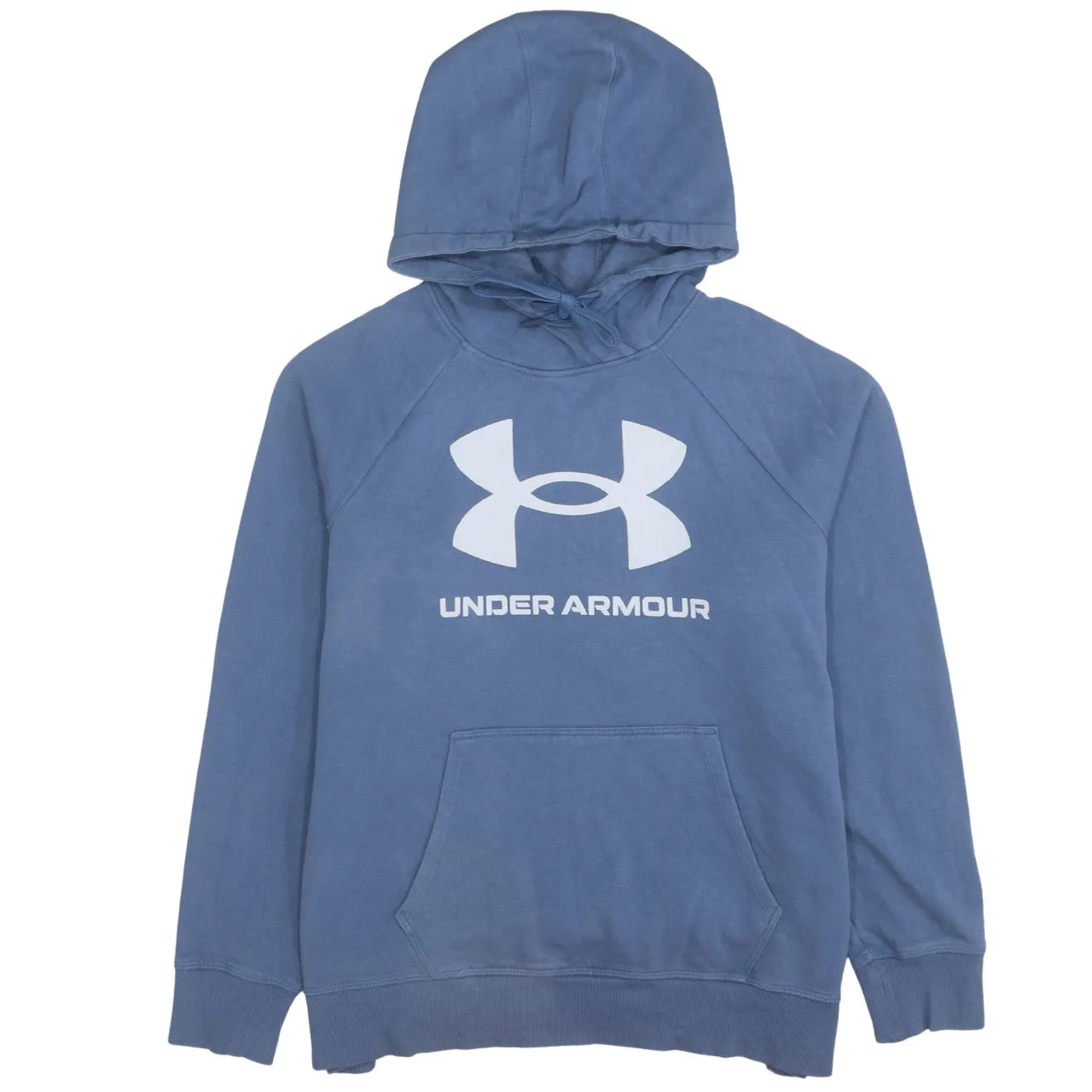 Under Armour Blue Hoodie Women's XLarge Printed Logo Front Pocket Fleece Sweatshirt sold by Vintage Club