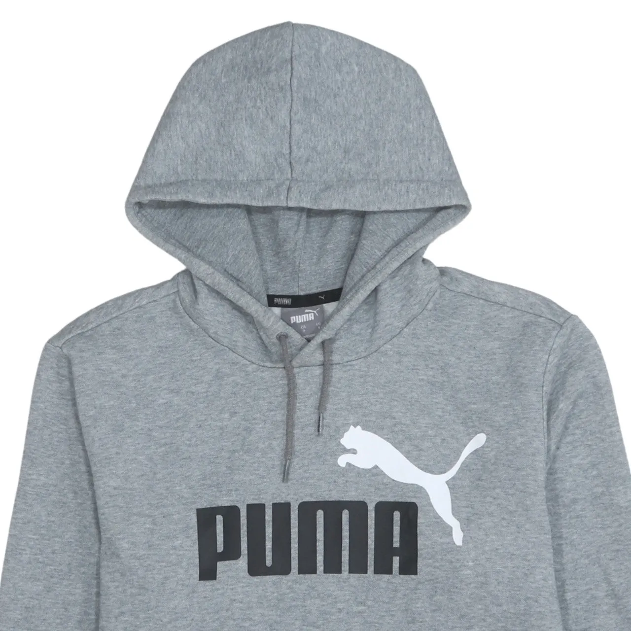 Puma Grey Hoodie Men's Small Printed Logo Drawstring Hood Front Pocket Sweatshirt sold by Vintage Club product image thumbnail 3