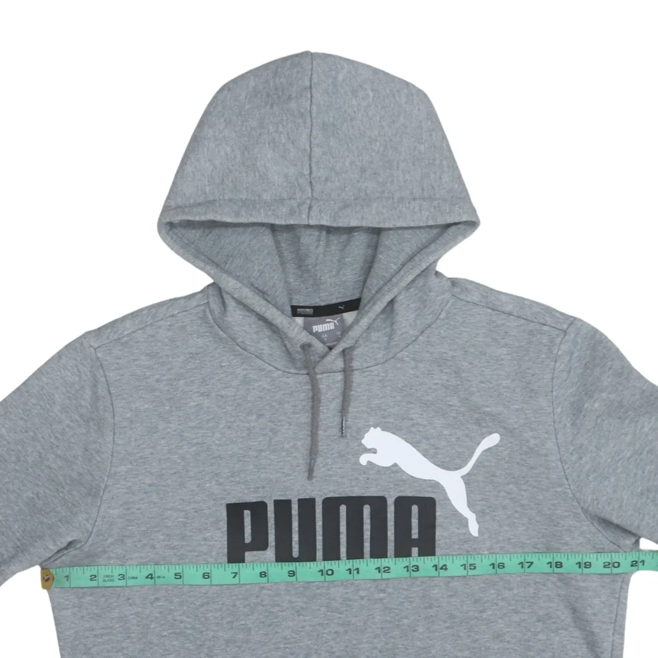 Puma Grey Hoodie Men's Small Printed Logo Drawstring Hood Front Pocket Sweatshirt sold by Vintage Club product image thumbnail 5