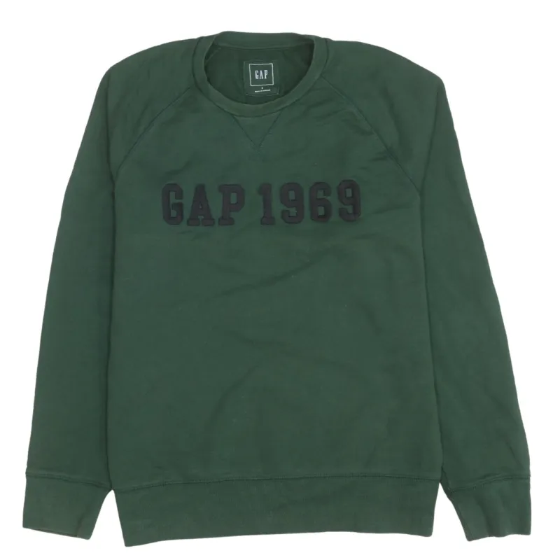 Gap Dark Green Sweatshirt Men's Small Embroidered GAP 1969 Logo Crewneck Pullover made by GAP