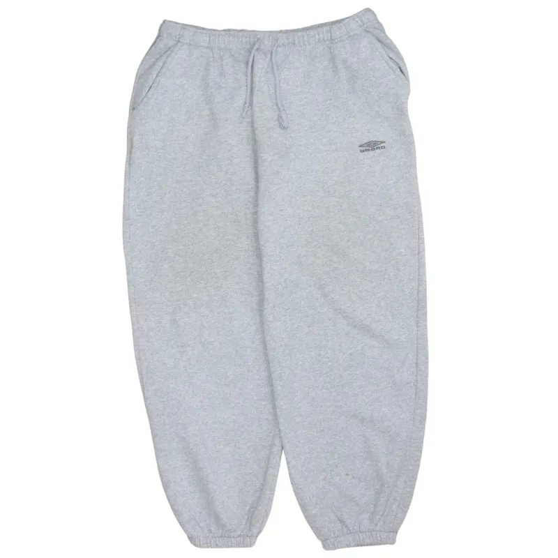 Umbro Light Grey Joggers Men's 36 Embroidered Logo Elasticated Cuffs Fleece Sweatpants sold by Vintage Club