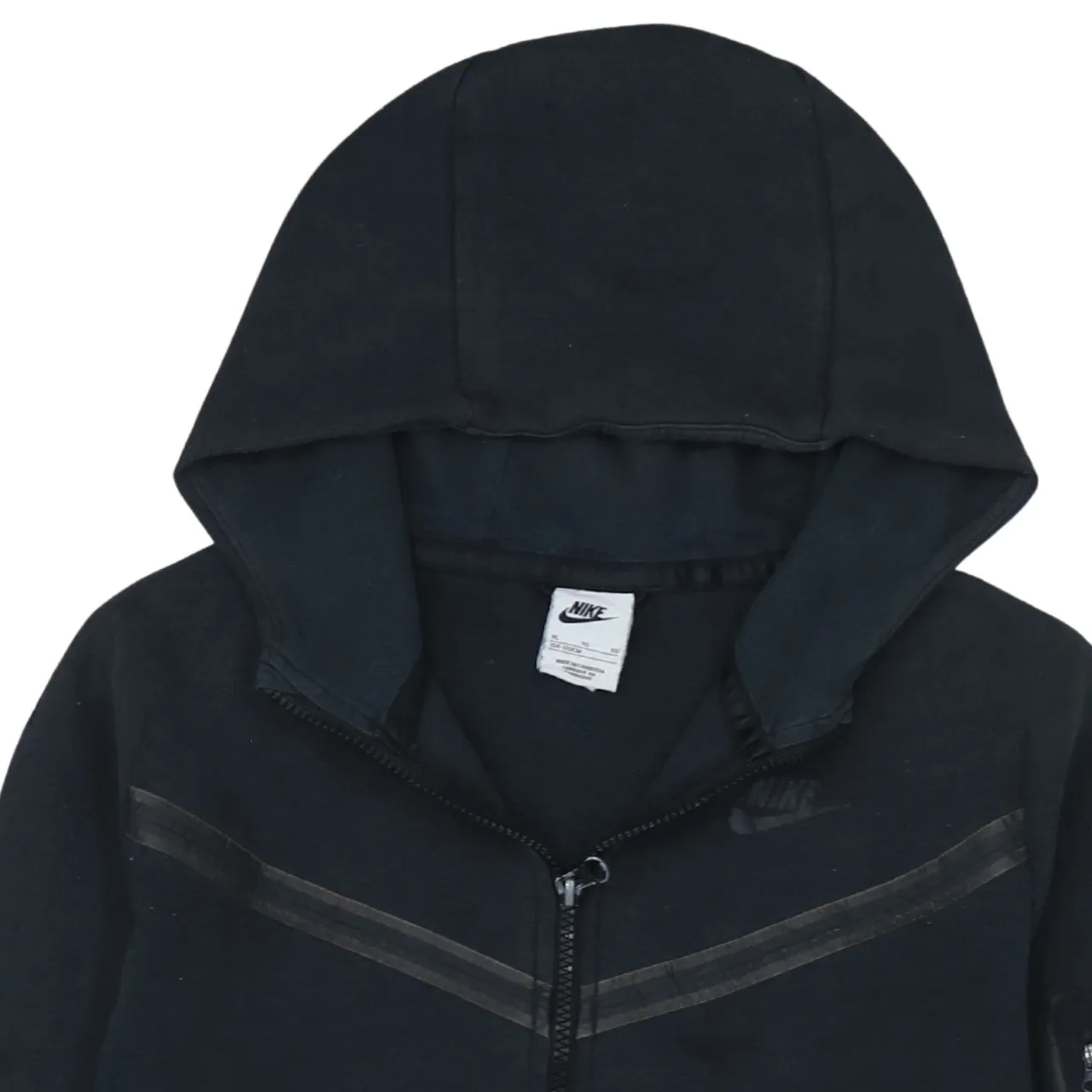 Nike Black Full Zip Hoodie Women’s XLarge Chevron Panel Sleeve Zip Pocket Sweatshirt sold by Vintage Club product image thumbnail 3