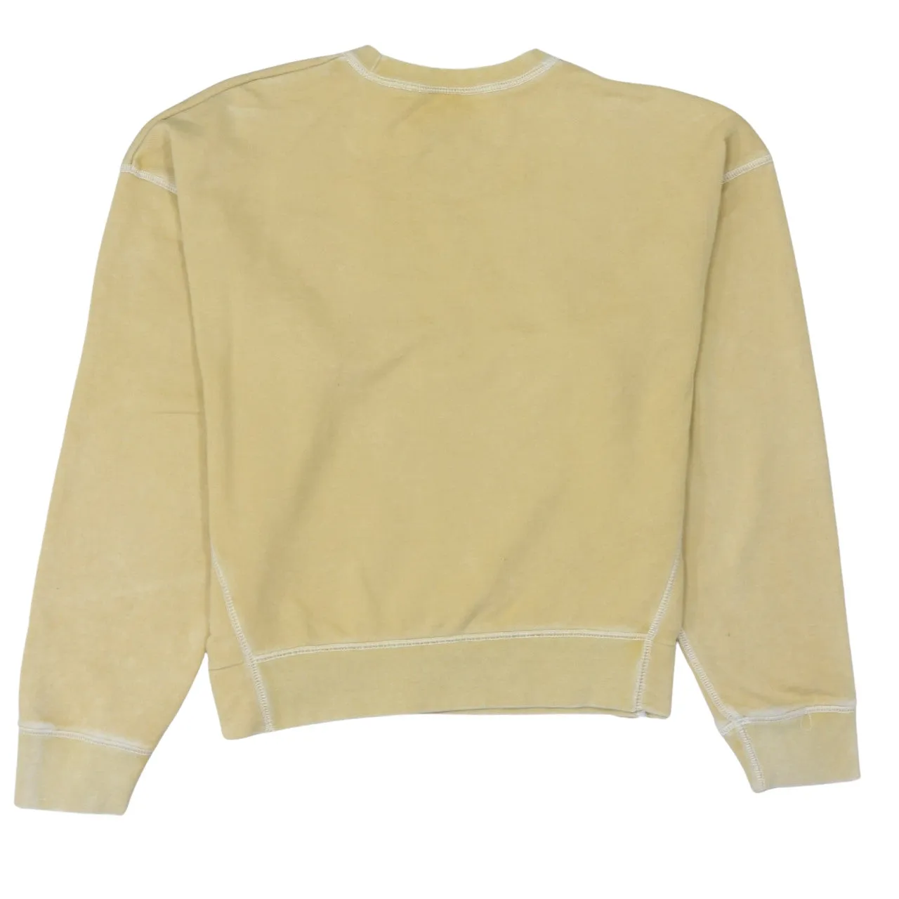 Nike Pale Yellow Sweatshirt Men’s Medium Embroidered Chest Patch Contrast Stitch Pullover Top sold by Vintage Club product image thumbnail 2