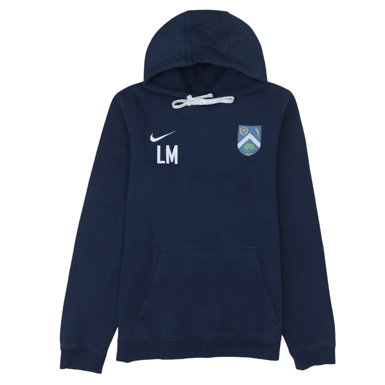 Nike Navy Blue Hoodie Women’s Small Printed Crest ACCIES Hockey Embroidered Back Logo Sweatshirt sold by Vintage Club