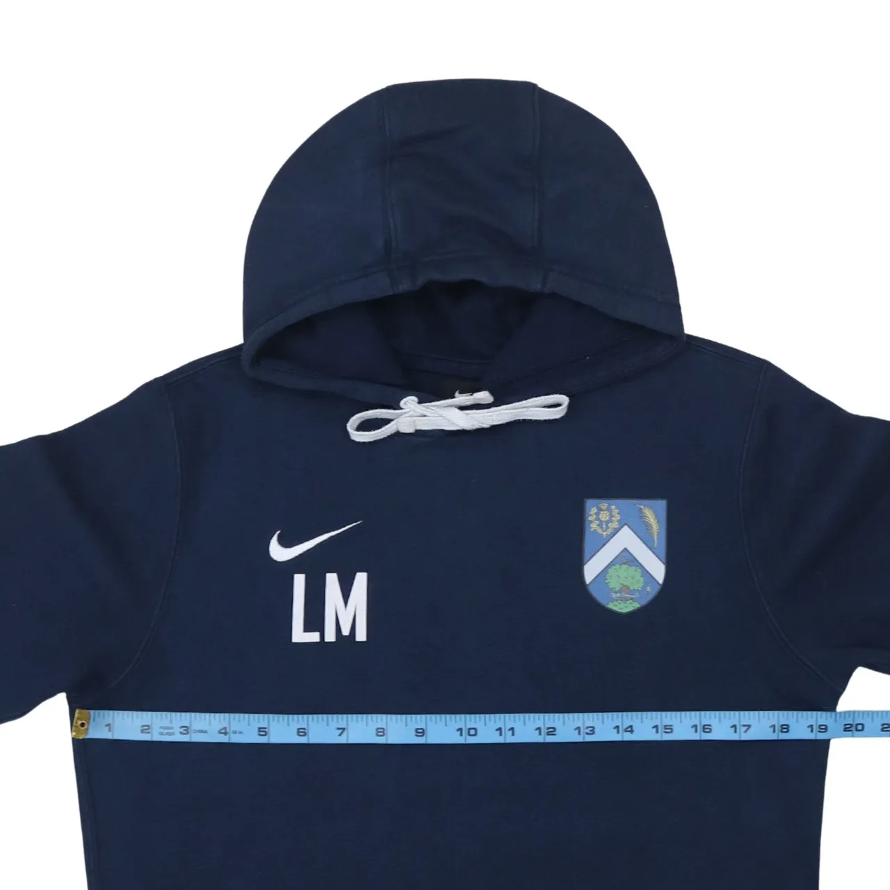 Nike Navy Blue Hoodie Women’s Small Printed Crest ACCIES Hockey Embroidered Back Logo Sweatshirt sold by Vintage Club product image thumbnail 5
