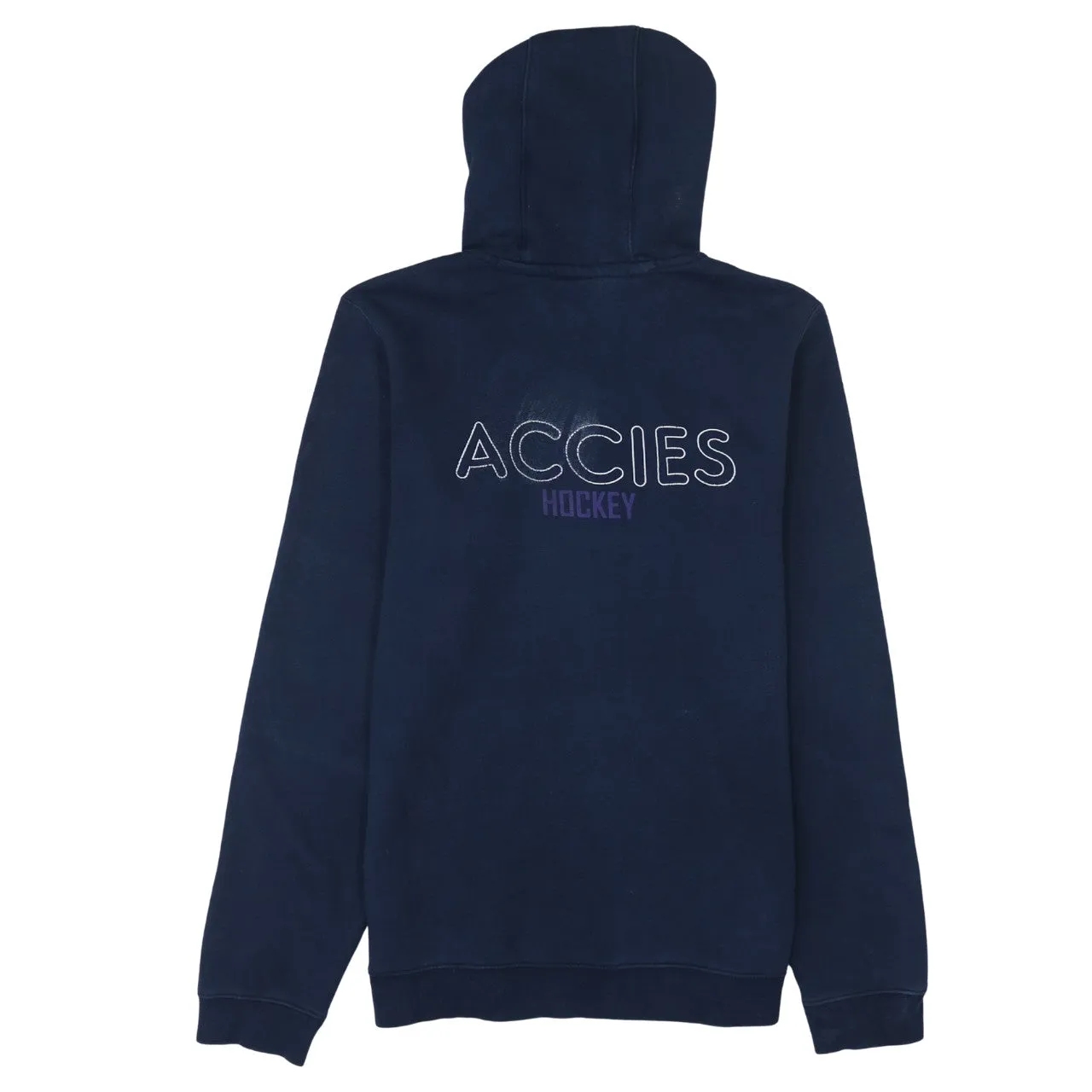 Nike Navy Blue Hoodie Women’s Small Printed Crest ACCIES Hockey Embroidered Back Logo Sweatshirt sold by Vintage Club product image thumbnail 2