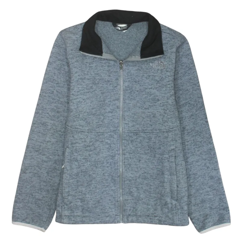 The North Face Grey Full Zip Fleece Jacket Women's Large Embroidered Chest Logo Pockets Outerwear sold by Vintage Club