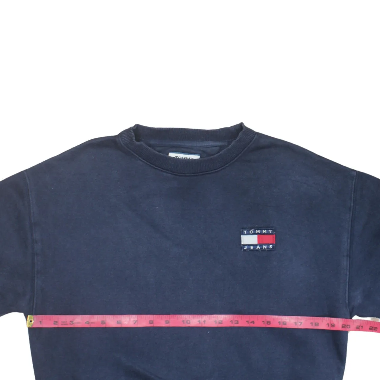 Tommy Hilfiger Navy Blue Sweatshirt Men's XSmall Embroidered Flag Logo Crewneck Pullover sold by Vintage Club product image thumbnail 5