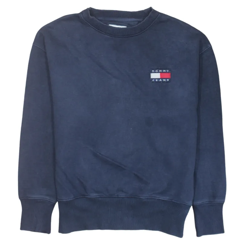 Tommy Hilfiger Navy Blue Sweatshirt Men's XSmall Embroidered Flag Logo Crewneck Pullover sold by Vintage Club