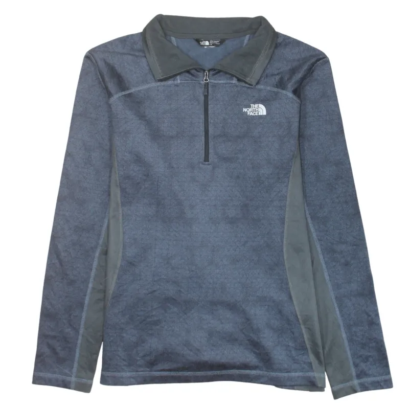 The North Face Blue Quarter Zip Fleece Sweatshirt Women's Large Embroidered Logo Pullover Top made by The North Face