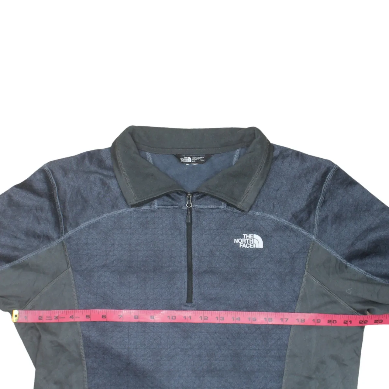 The North Face Blue Quarter Zip Fleece Sweatshirt Women's Large Embroidered Logo Pullover Top sold by Vintage Club product image thumbnail 5