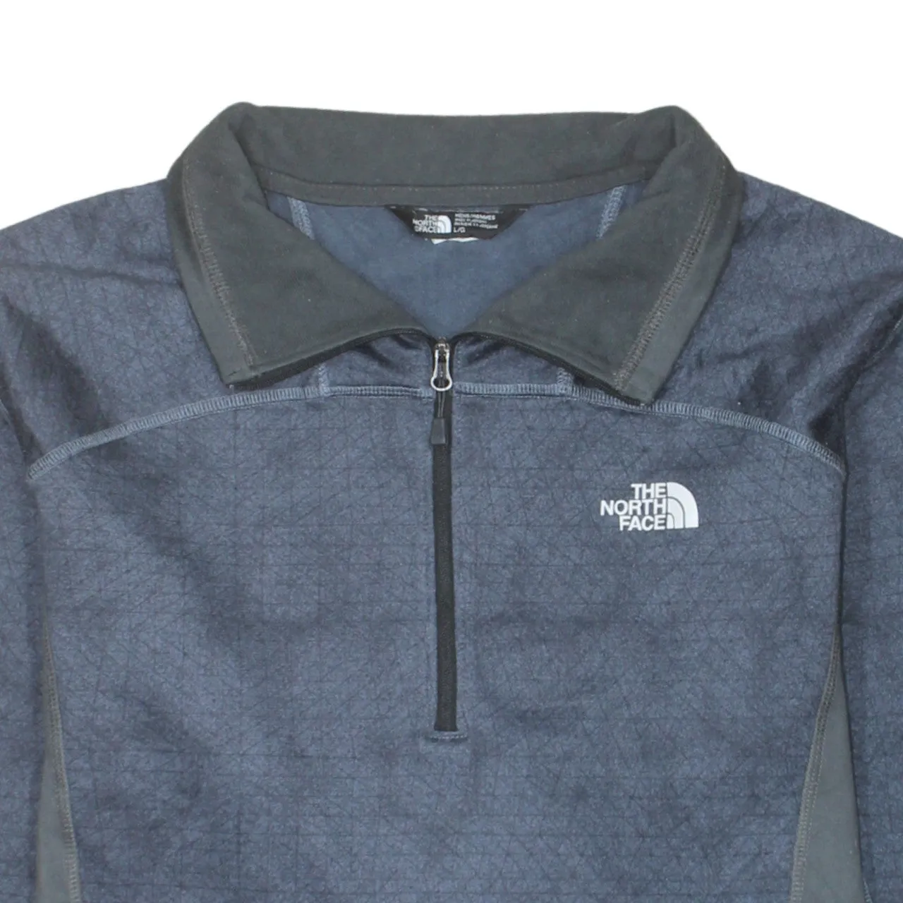 The North Face Blue Quarter Zip Fleece Sweatshirt Women's Large Embroidered Logo Pullover Top sold by Vintage Club product image thumbnail 3