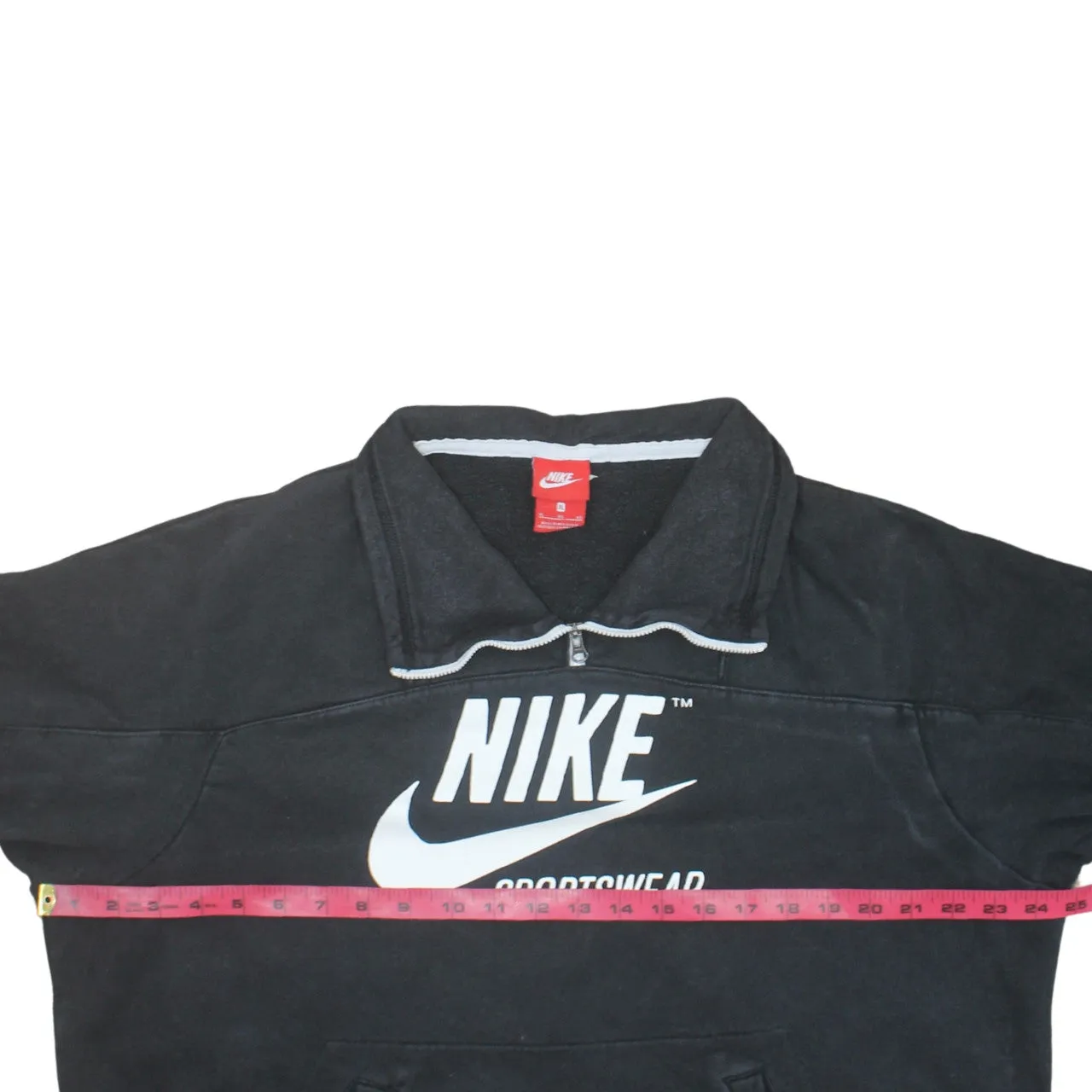 Nike Black Quarter Zip Sweatshirt Women's XLarge Printed Logo Front Pockets Fleece Pullover sold by Vintage Club product image thumbnail 5