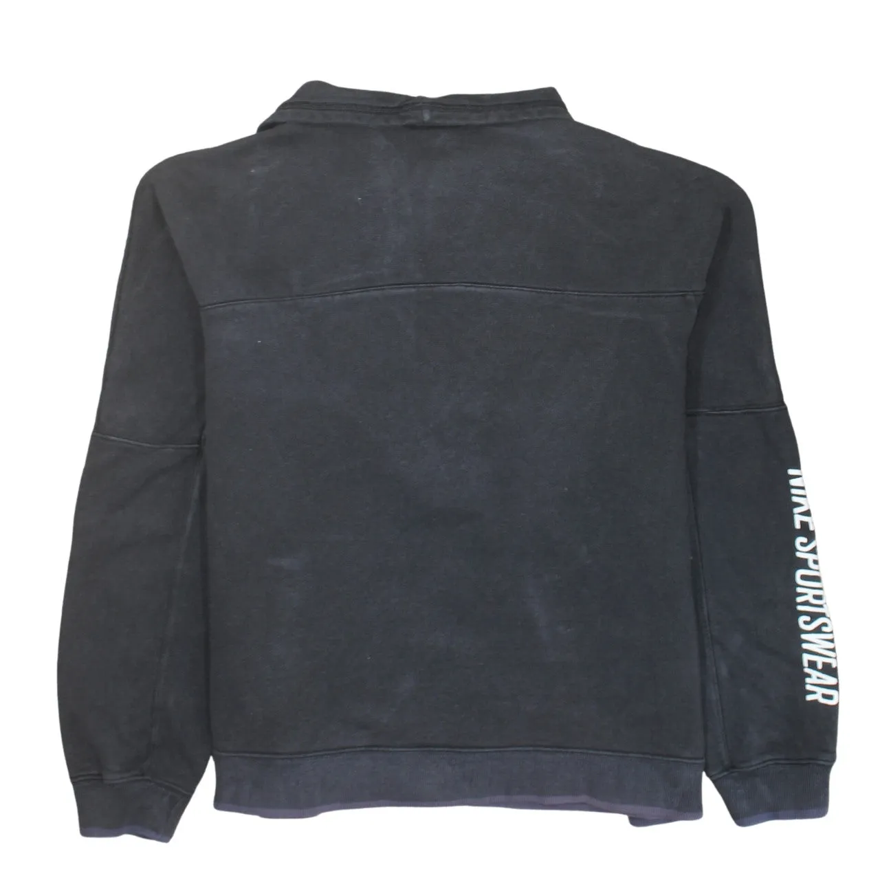 Nike Black Quarter Zip Sweatshirt Women's XLarge Printed Logo Front Pockets Fleece Pullover sold by Vintage Club product image thumbnail 2